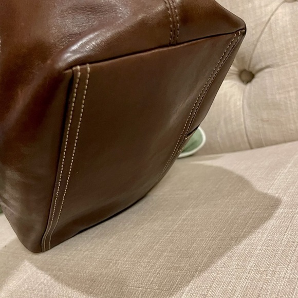 Authentic Coach Lily Legacy Turn Lock Brown Leather Tote Shoulder Bag NICE - Picture 10 of 12